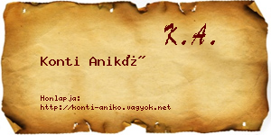 Konti Anikó névjegykártya
